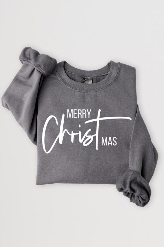 Merry Christmas Graphic Fleece Sweatshirts