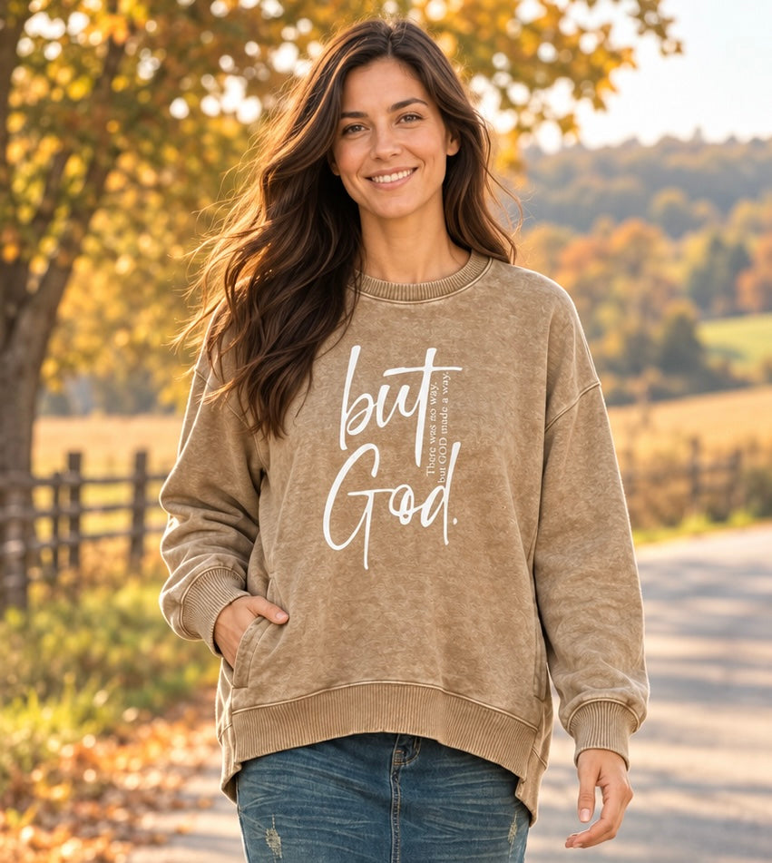But God pocketed sweatshirt