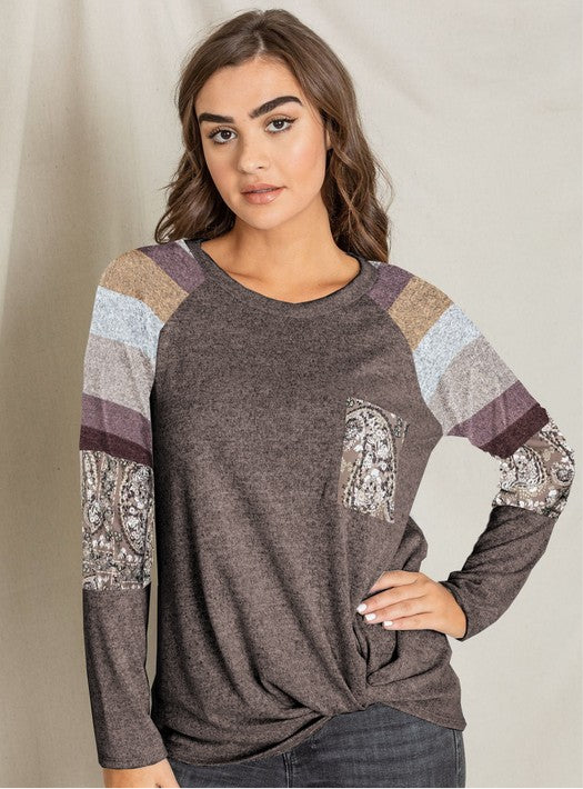 Chest Pocket Front Twist Tunic