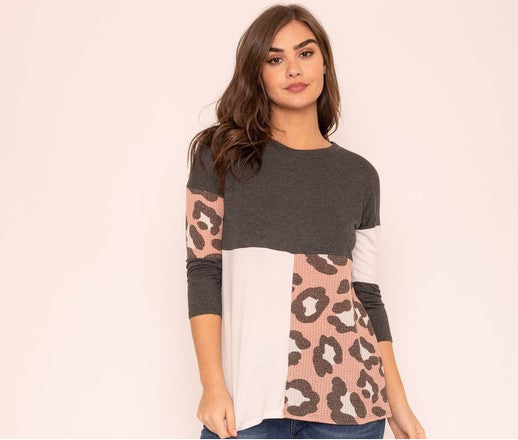 Leopard Color Block Tunic