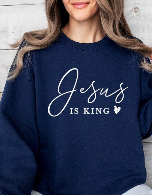 Jesus is King Graphic Plus Sweatshirt FREE SHIPPING