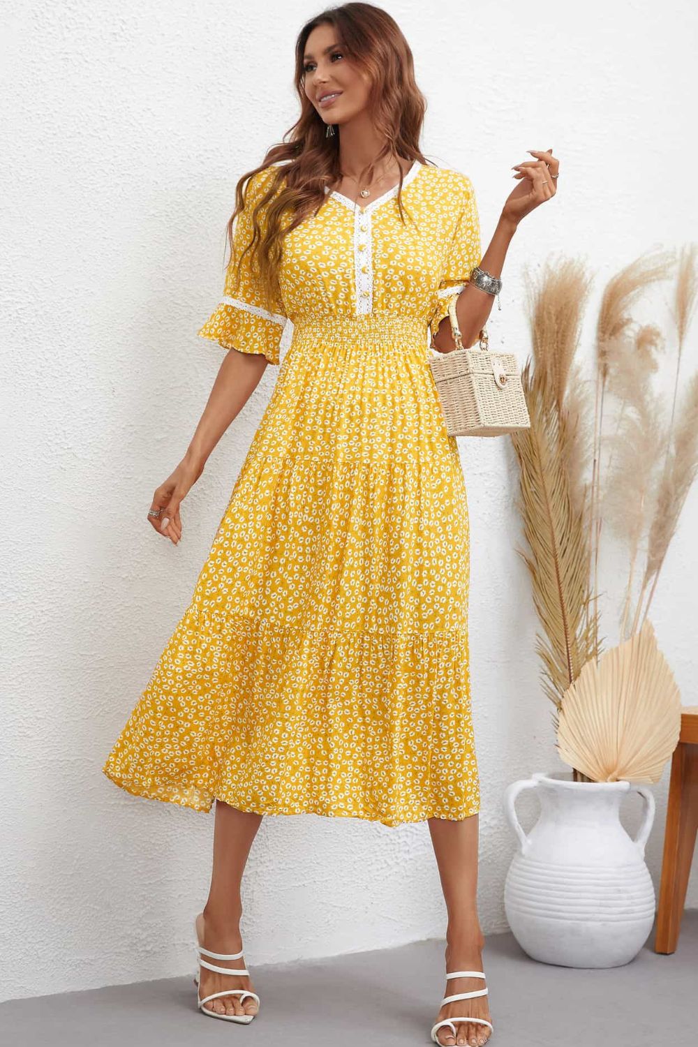 Hailee Smocked Waist Midi Dress