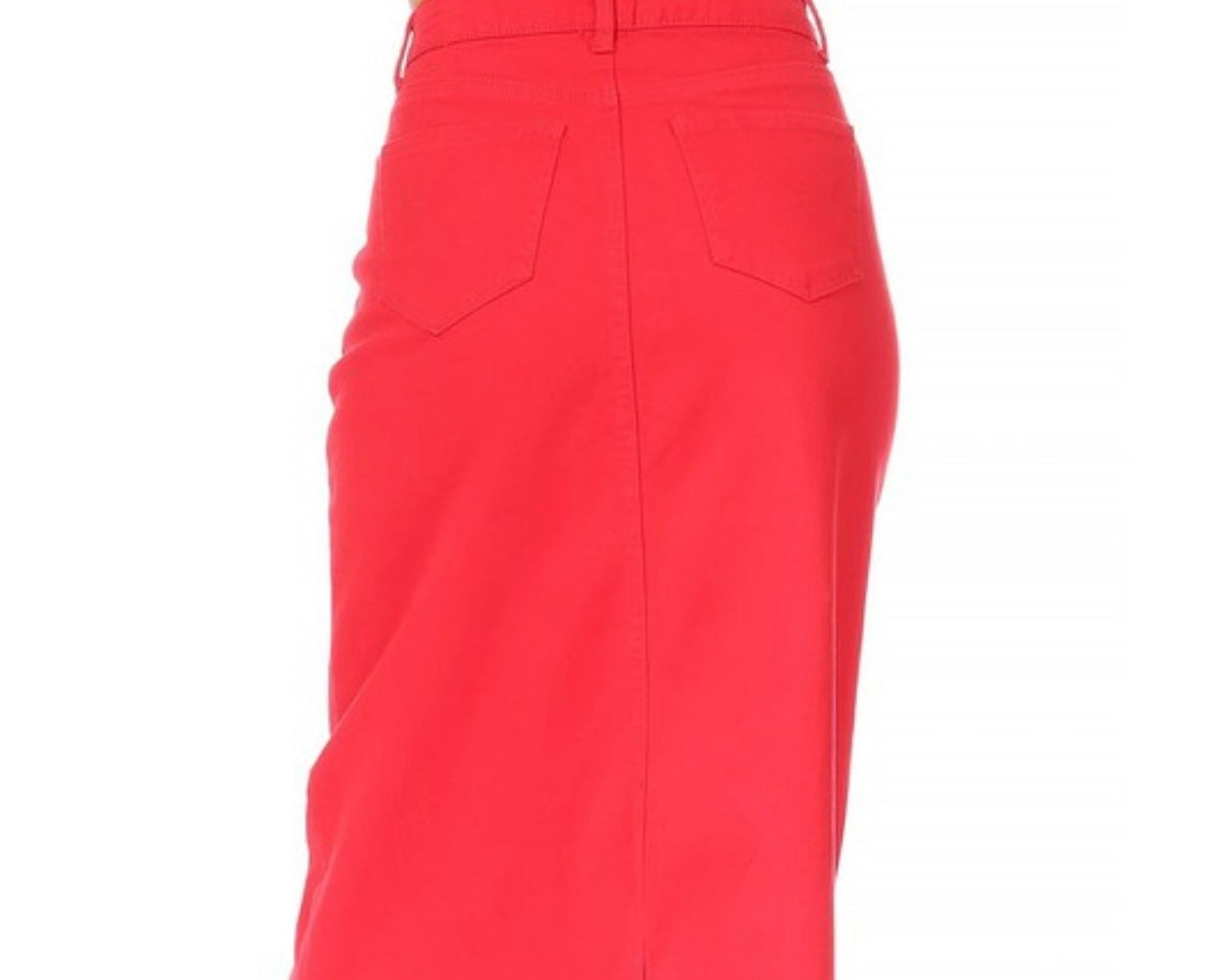 Be Girl Long Red denim Skirt