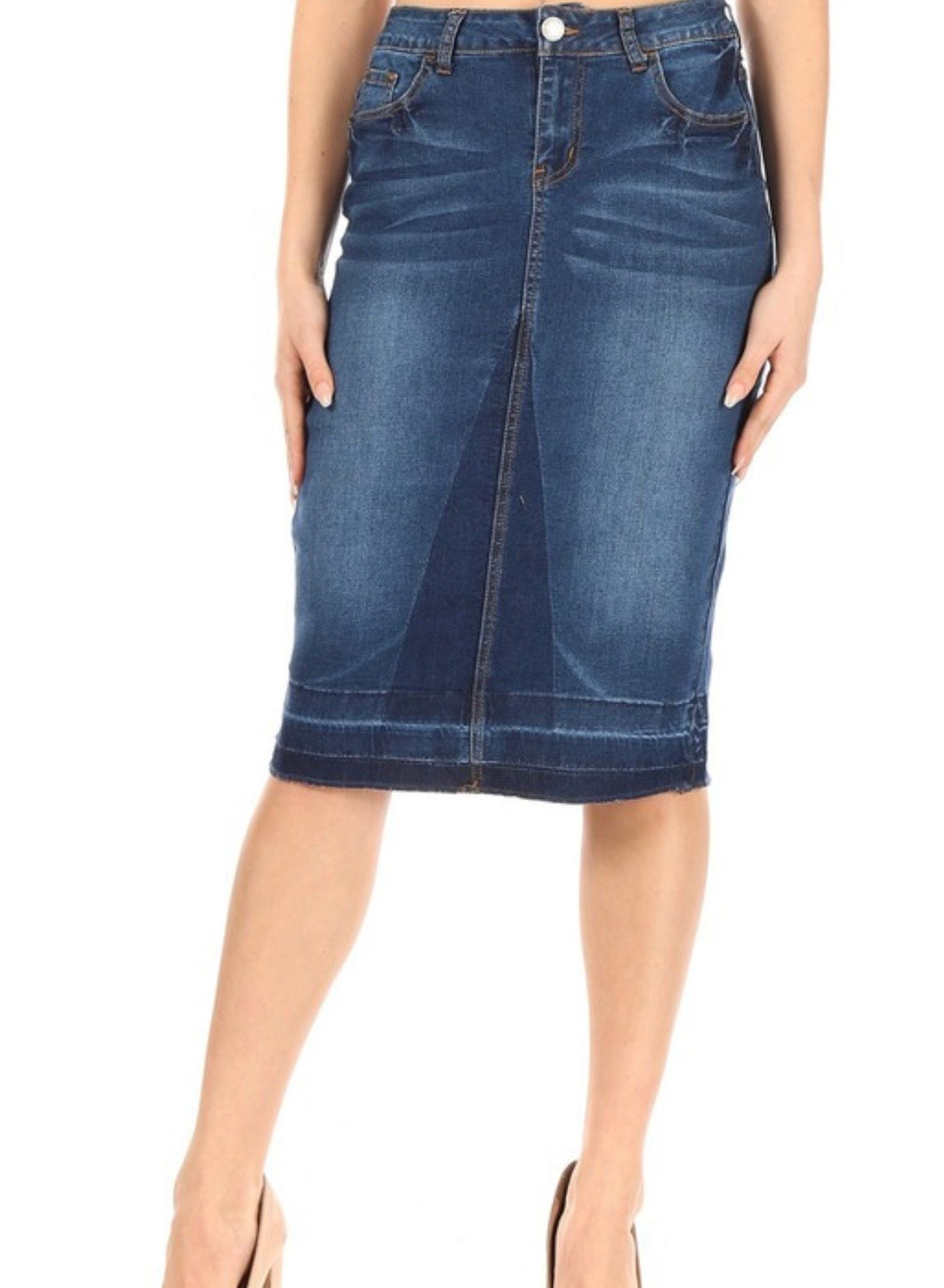 Mixed blue Be Girl denim blue jean skirt midi SHIPPING INCLUDED