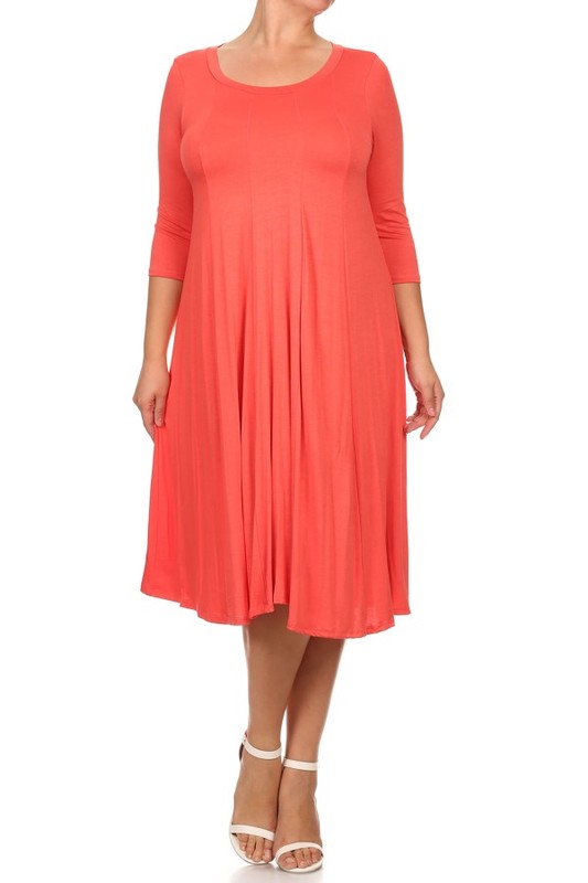 Cynthia 3/4 sleeve midi dress