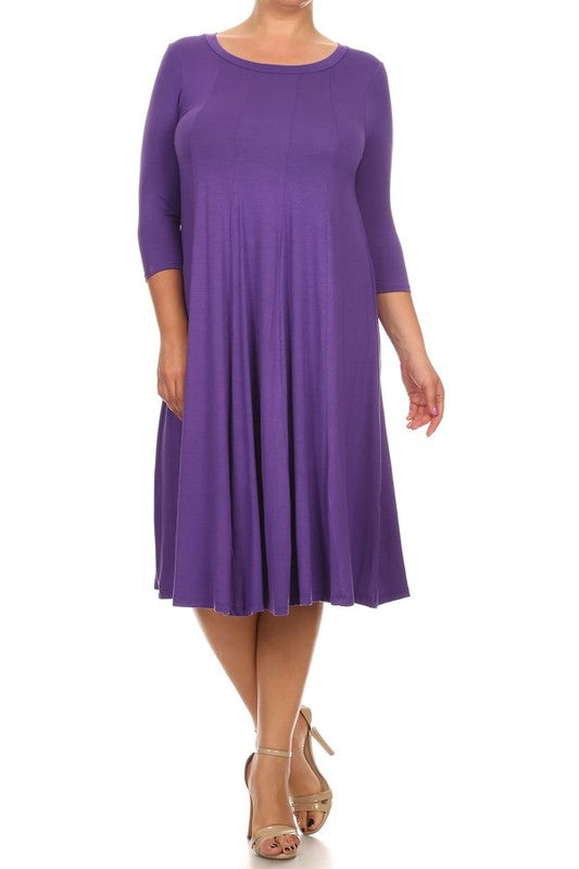 Cynthia 3/4 sleeve midi dress