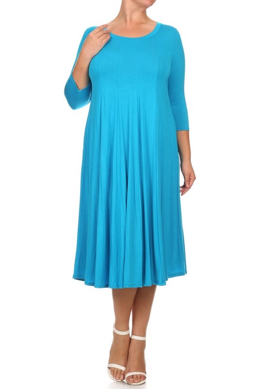 Cynthia 3/4 sleeve midi dress