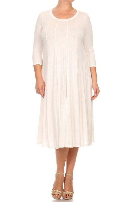 Cynthia 3/4 sleeve midi dress