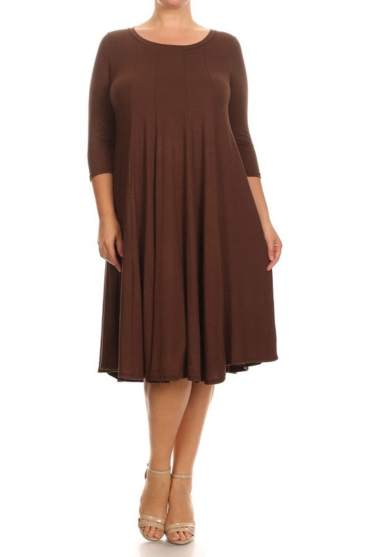 Cynthia 3/4 sleeve midi dress