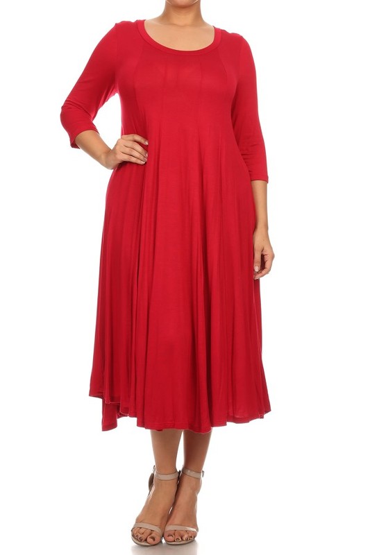 Cynthia 3/4 sleeve midi dress