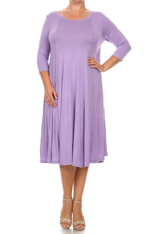 Cynthia 3/4 sleeve midi dress