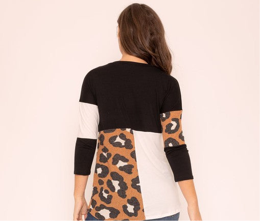 Leopard Color Block Tunic