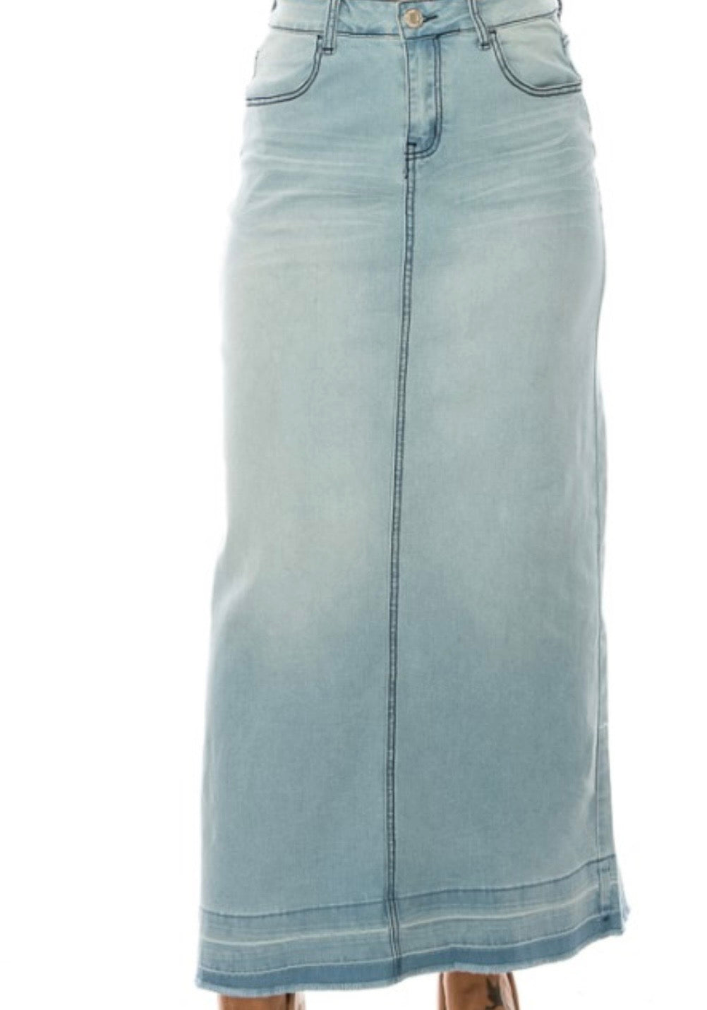 Be Girl Long denim blue jean skirt FREE SHIPPING