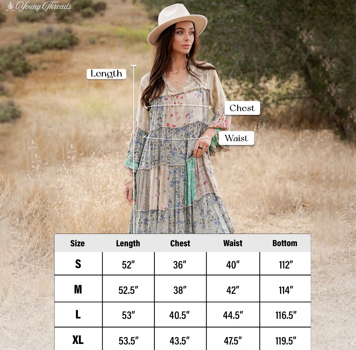 Bohemian Young Threads patchwork dress