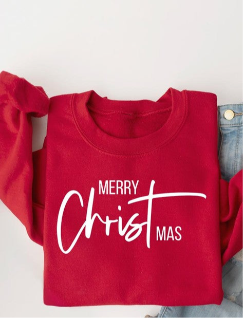 Merry Christmas Graphic Fleece Sweatshirts