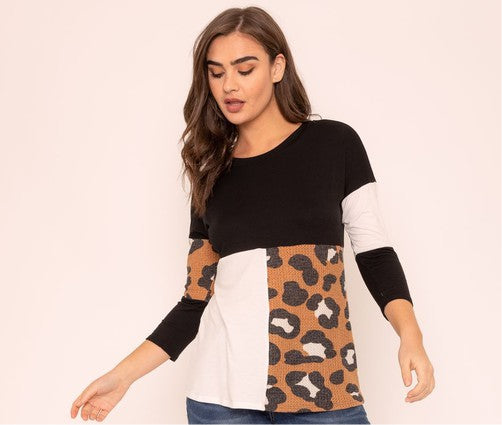 Leopard Color Block Tunic