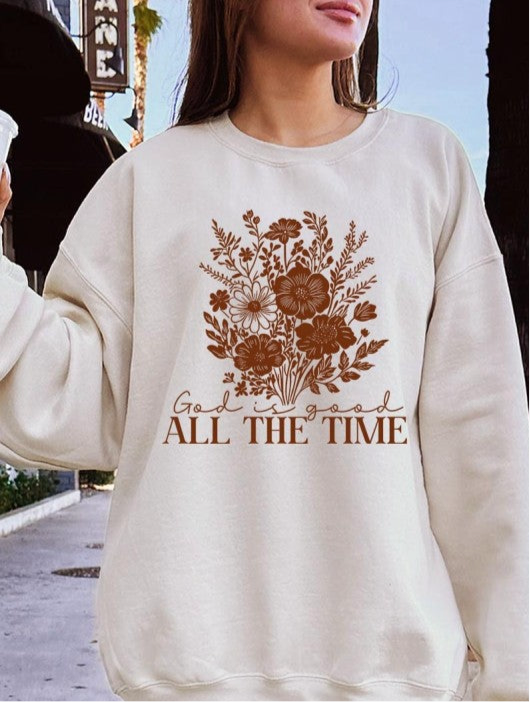 God Is Good Floral Graphic Sweatshirt FREE SHIPPING