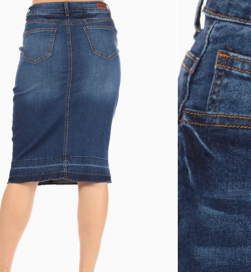 Mixed blue Be Girl denim blue jean skirt midi SHIPPING INCLUDED