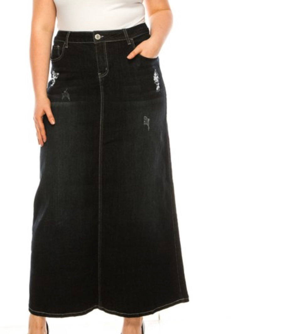 Long Be Girl Denim Skirt