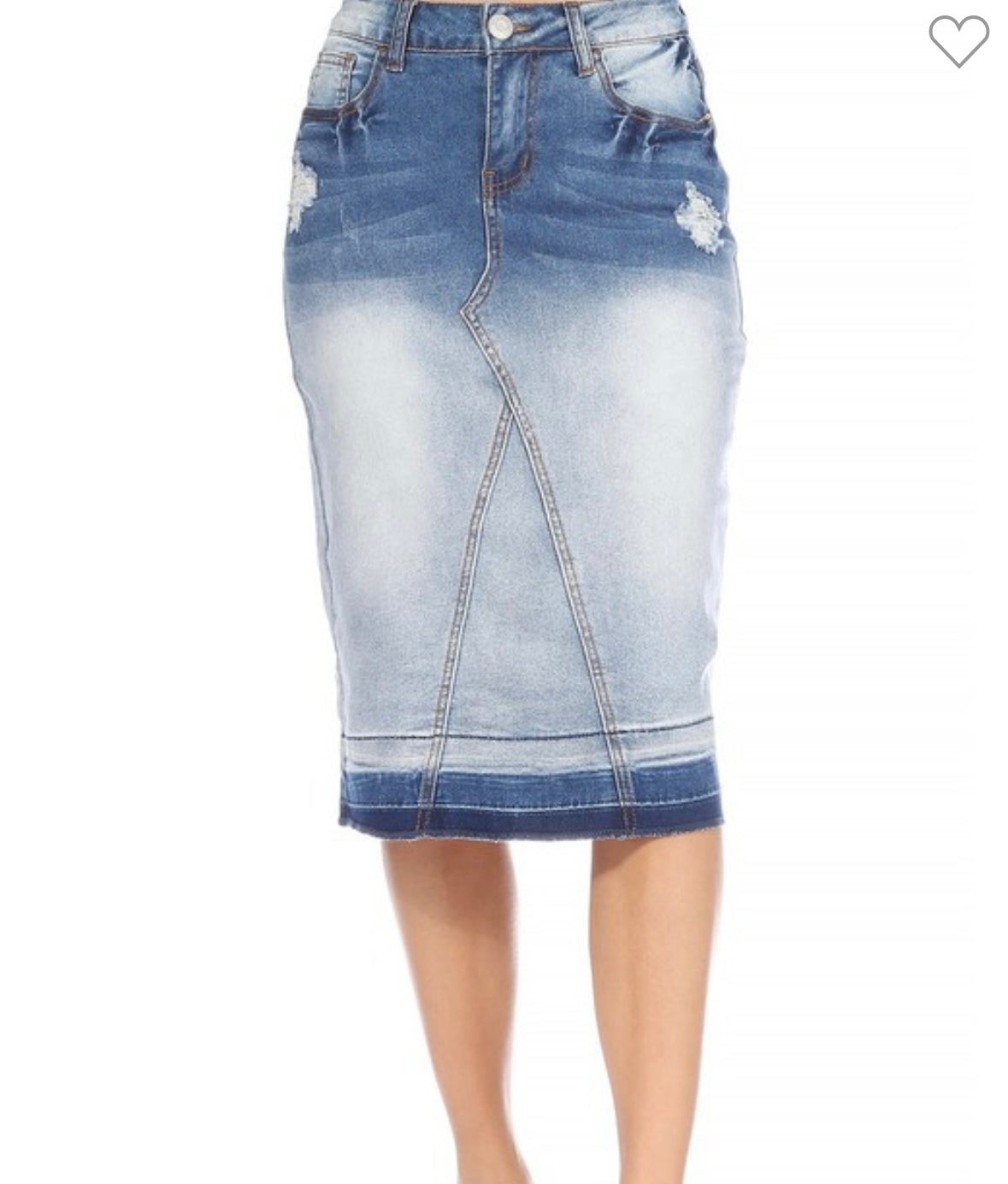 Be Girl Blue Blush Midi Denim Skirt FREE SHIPPING