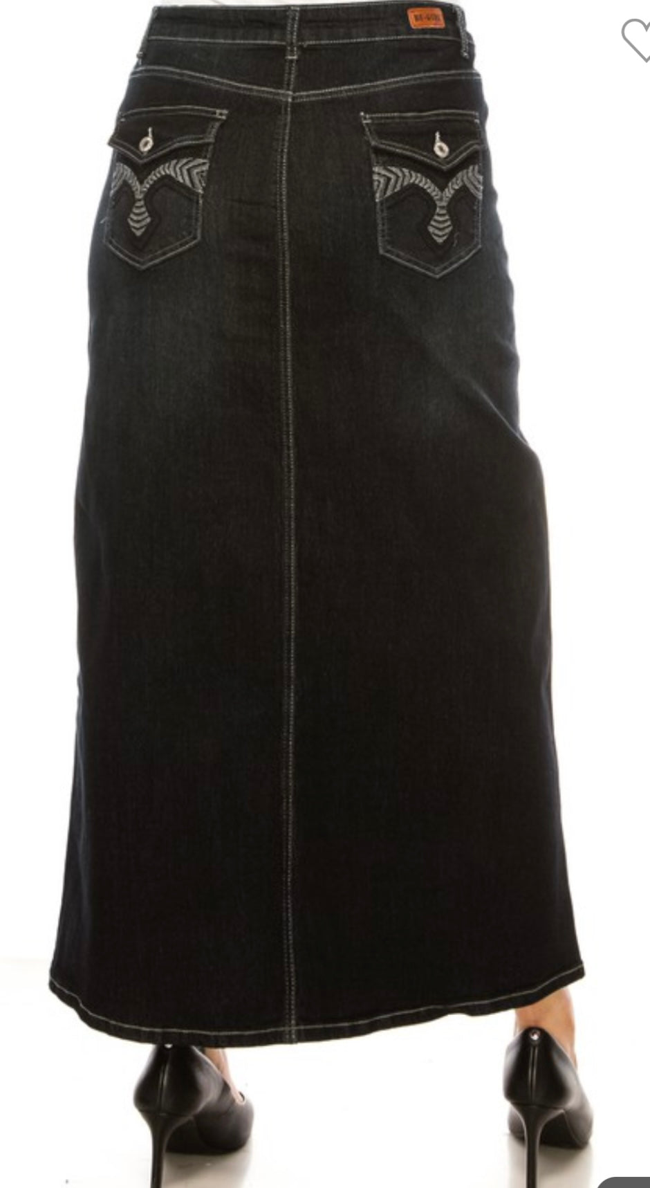 Be Girl long black Holes denim skirt BG 29 FREE SHIPPING