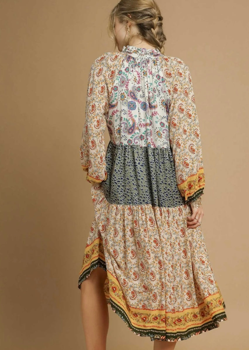 Umgee tiered yellow green FREE SHIPPING
