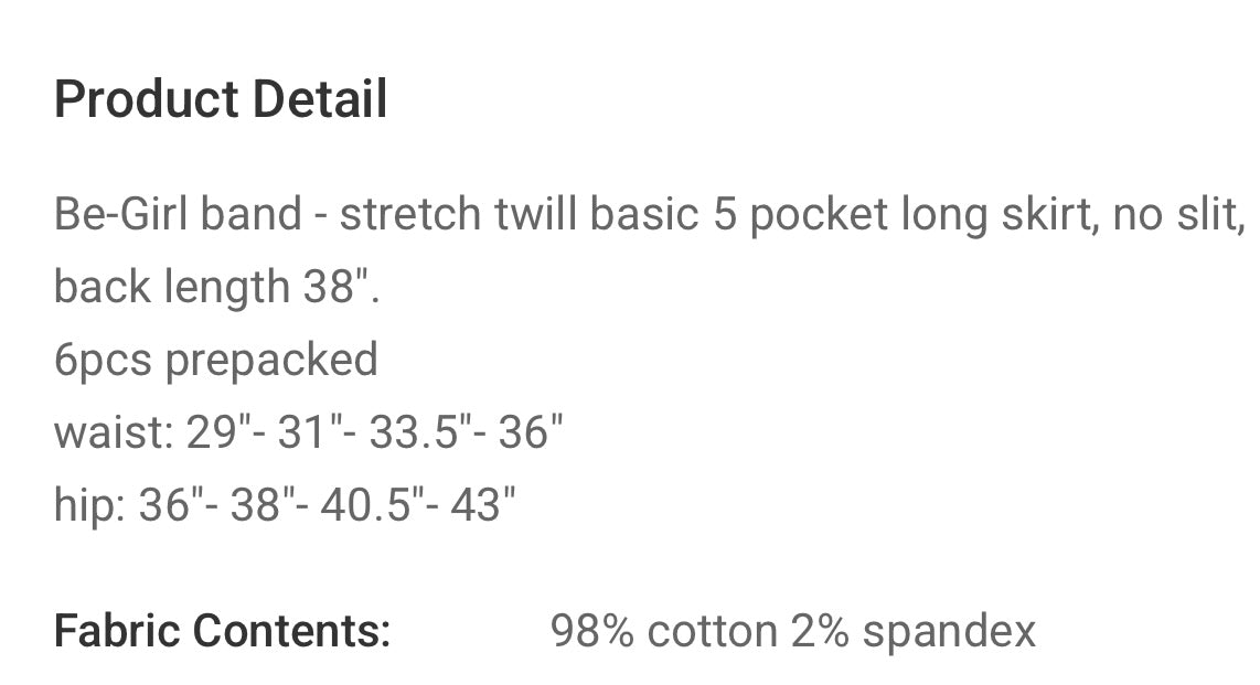 White be girl long denim blue jean skirt SHIPPING INCLUDED