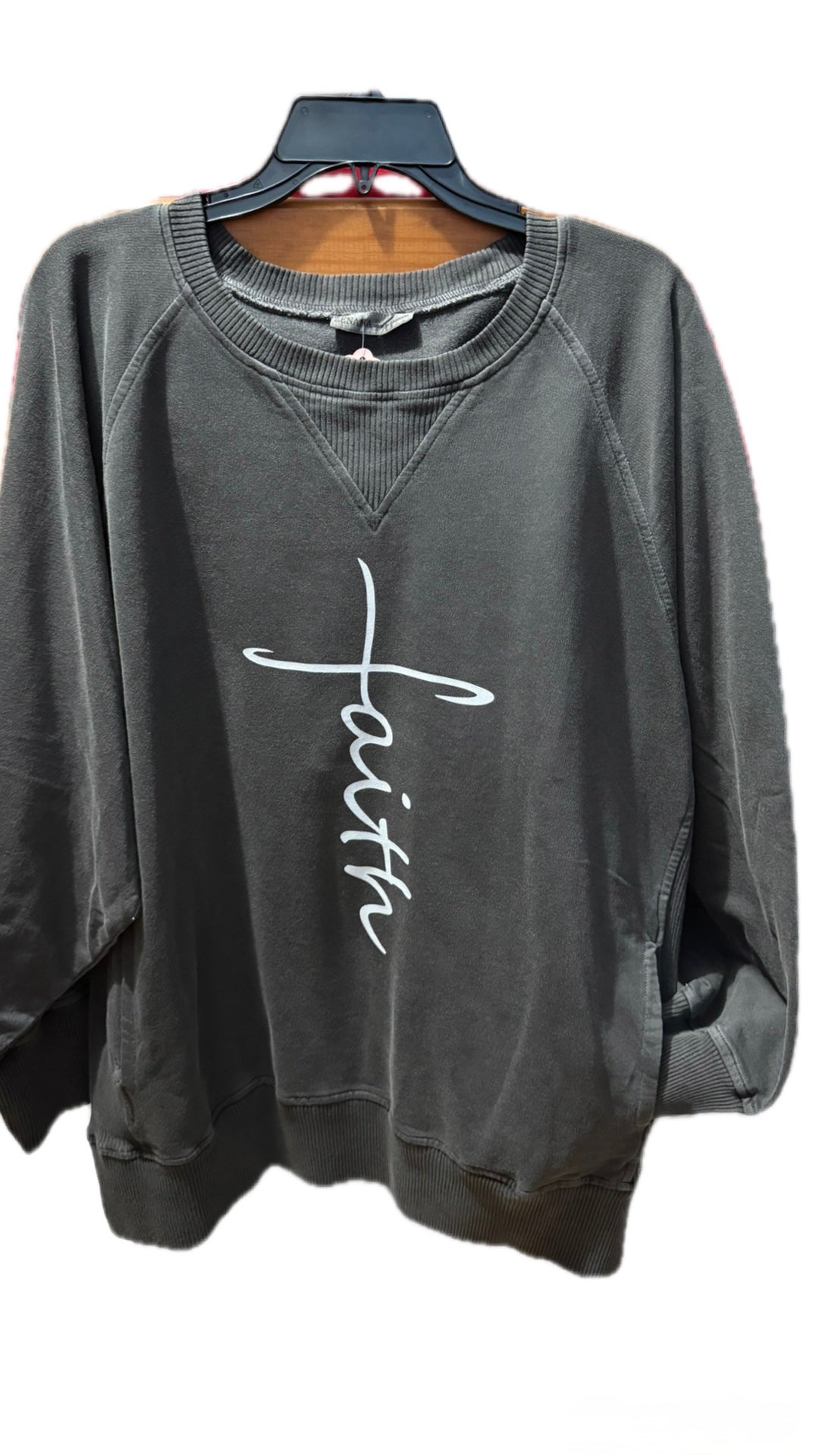 Gray Faith pocketed sweatshirt plus SHIPPING INCLUDED