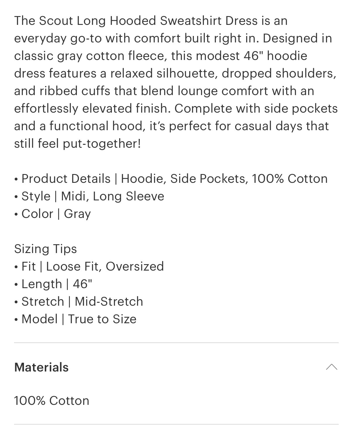 Inherit sweatshirt hoodie dress pockets midi