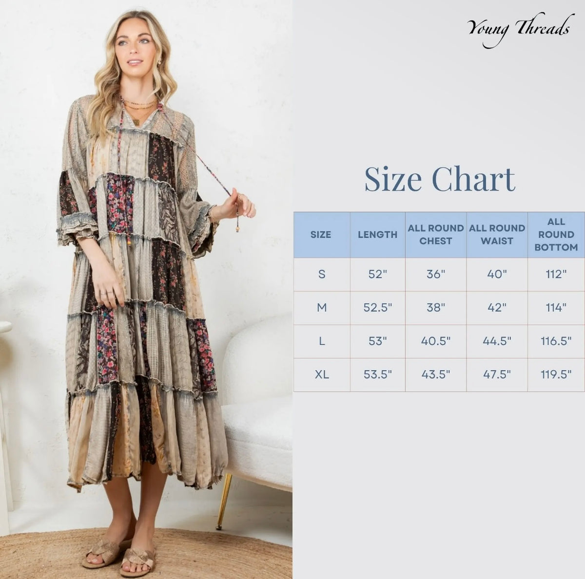 Bohemian patchwork chic dress SHIPPING INCLUDED