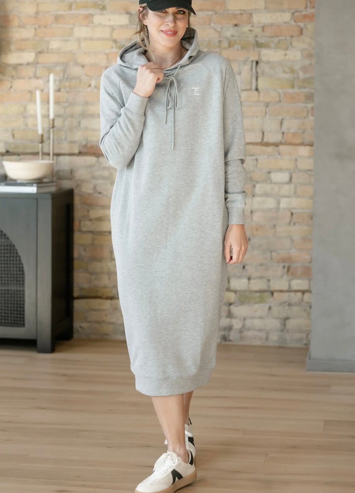 Inherit sweatshirt hoodie dress pockets midi