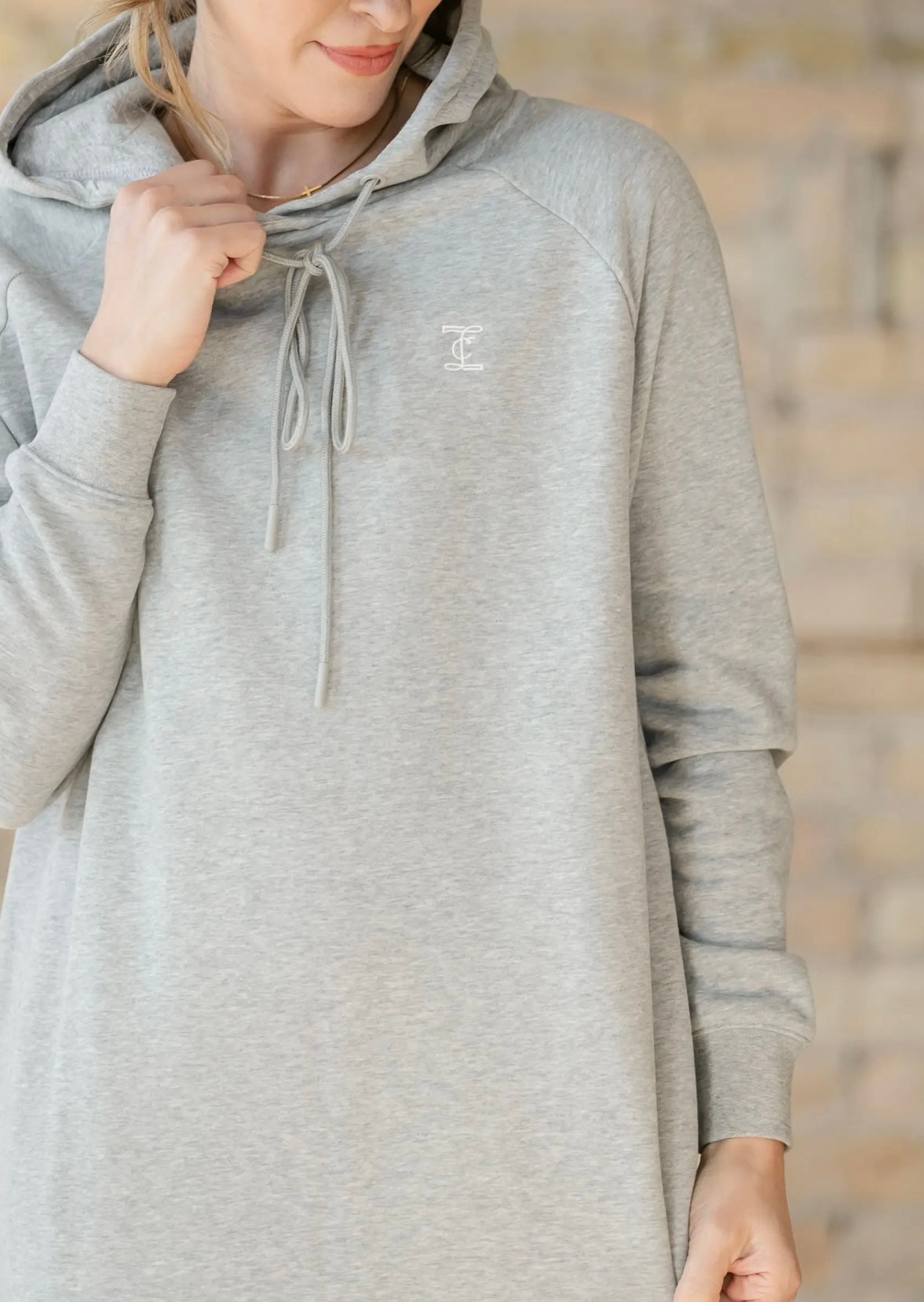 Inherit sweatshirt hoodie dress pockets midi