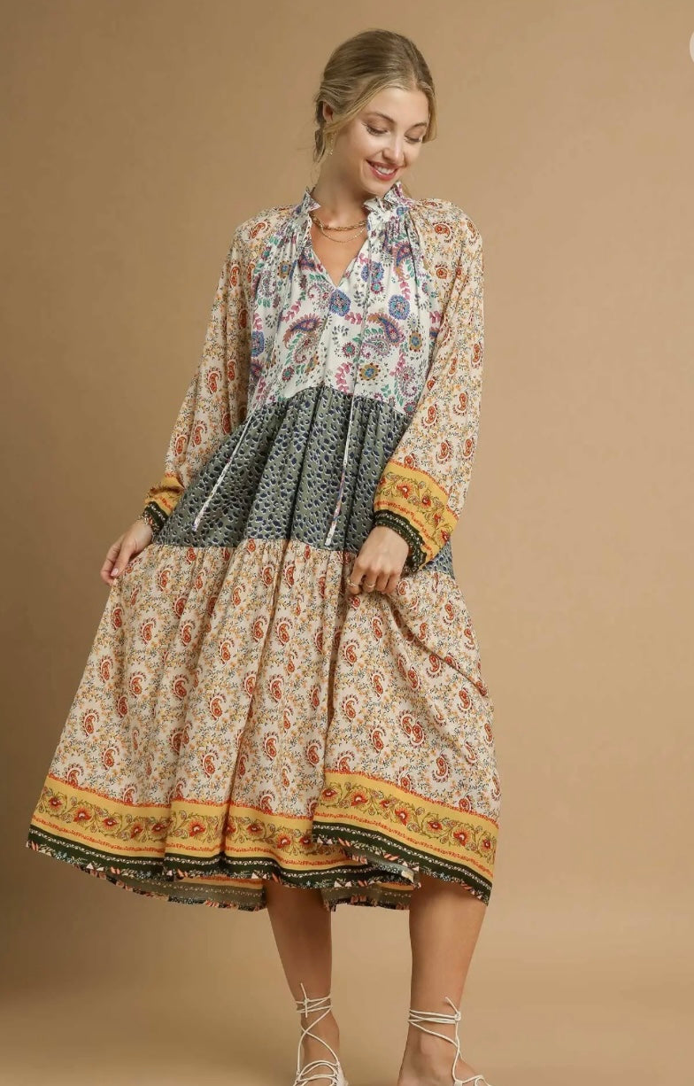 Umgee tiered yellow green FREE SHIPPING