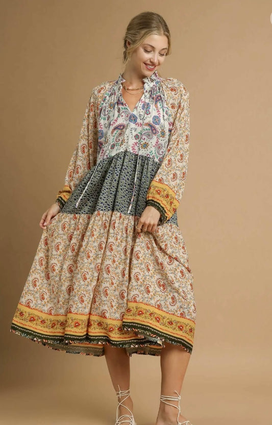 Umgee tiered yellow green FREE SHIPPING