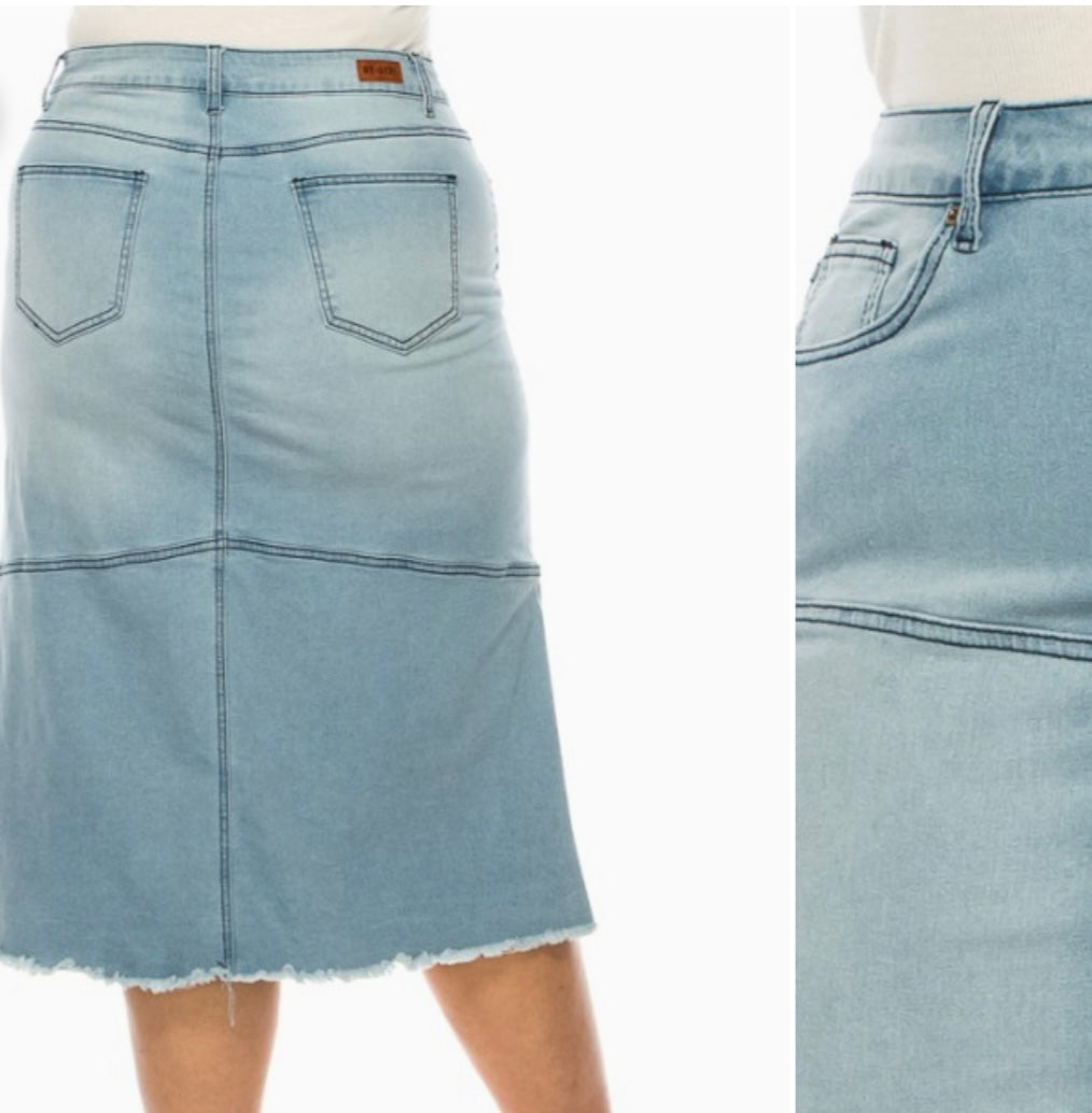 Be Girl long midi denim skirt blue Jean SHIPPING INCLUDED