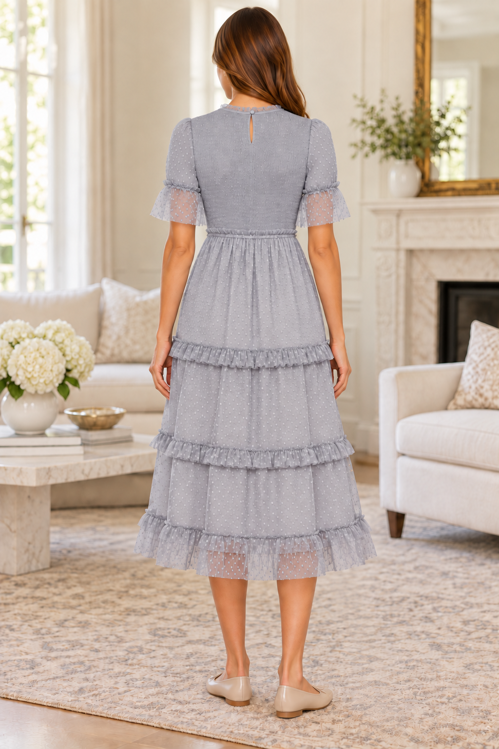 Deauville butter soft mesh midi dress