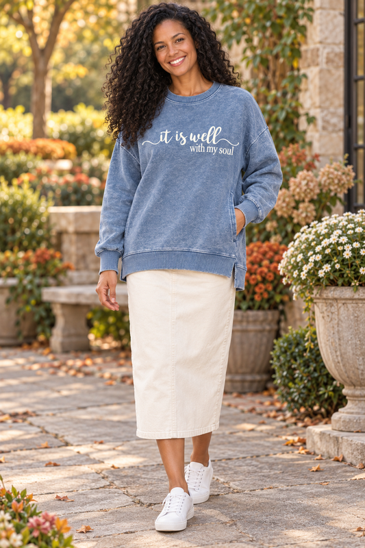 It is well with my soul pocketed sweatshirt