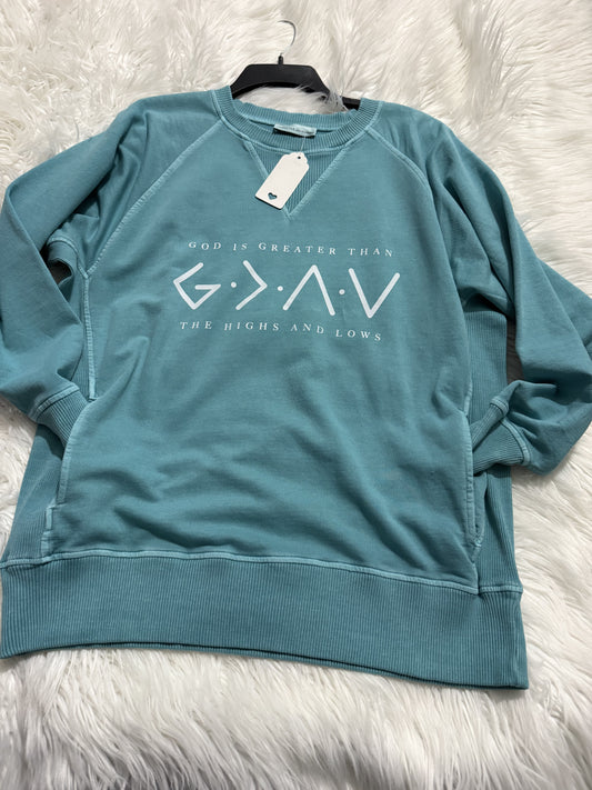God Is Greater Than The Highs and Lows Pocketed sweatshirt FREE SHIPPING