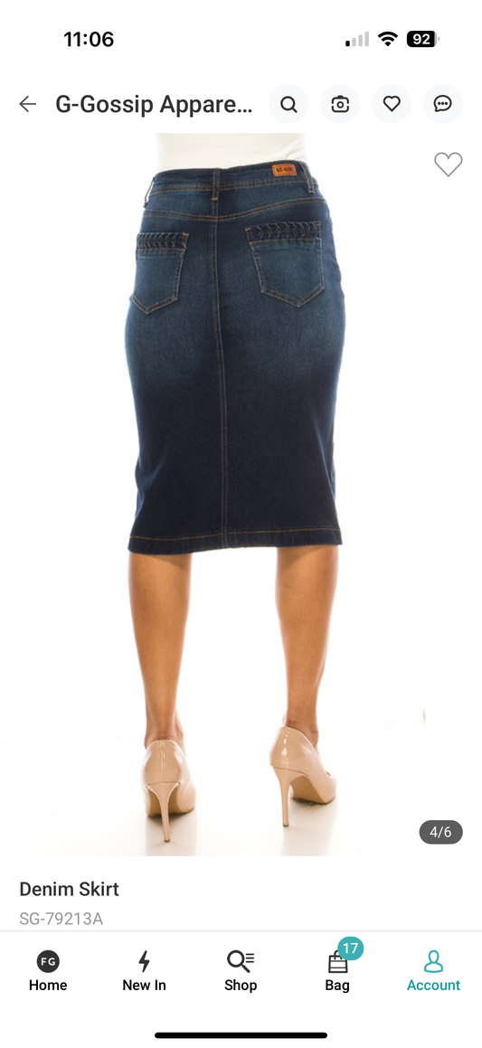 Be Girl Dark wash midi
