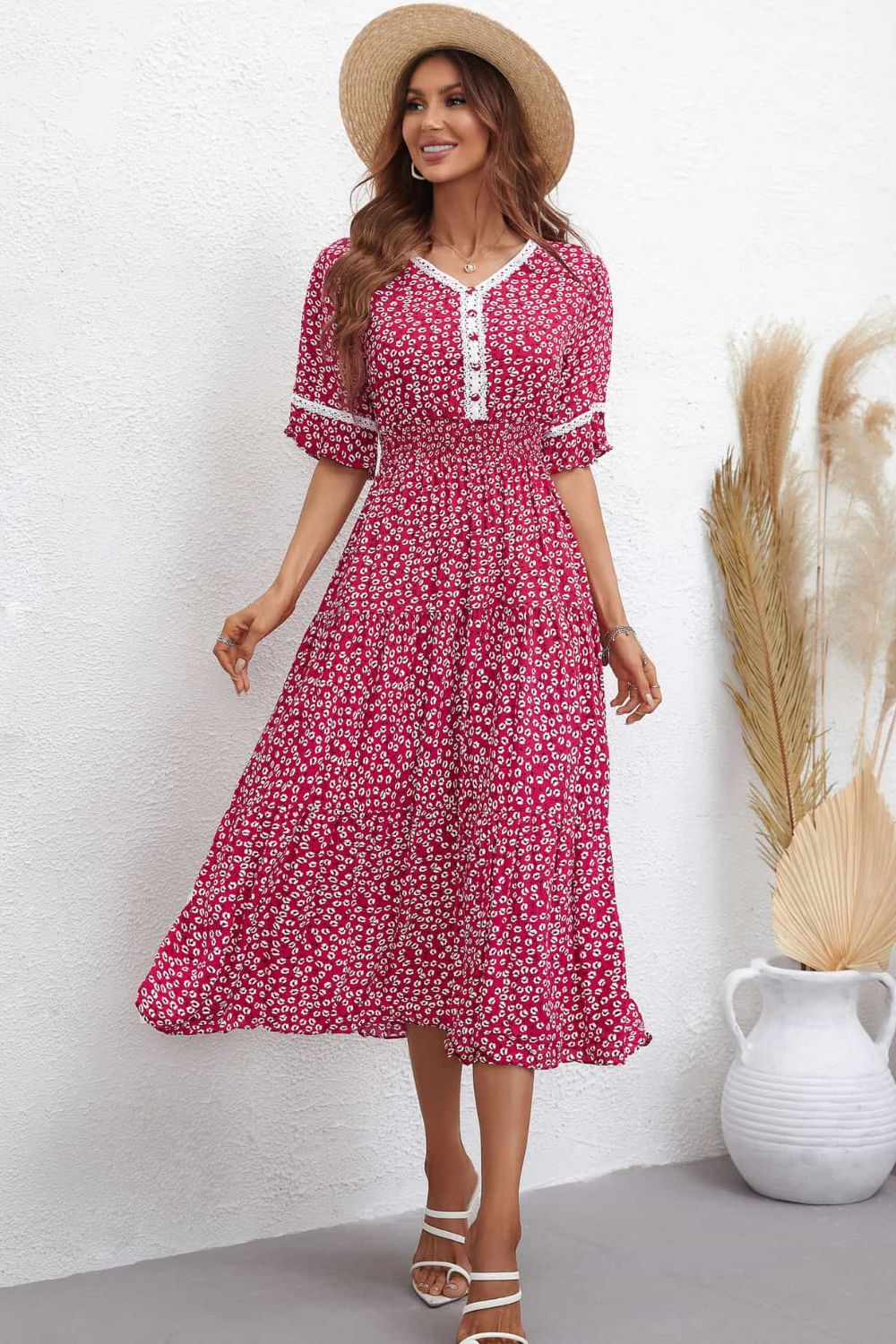 Hailee Smocked Waist Midi Dress