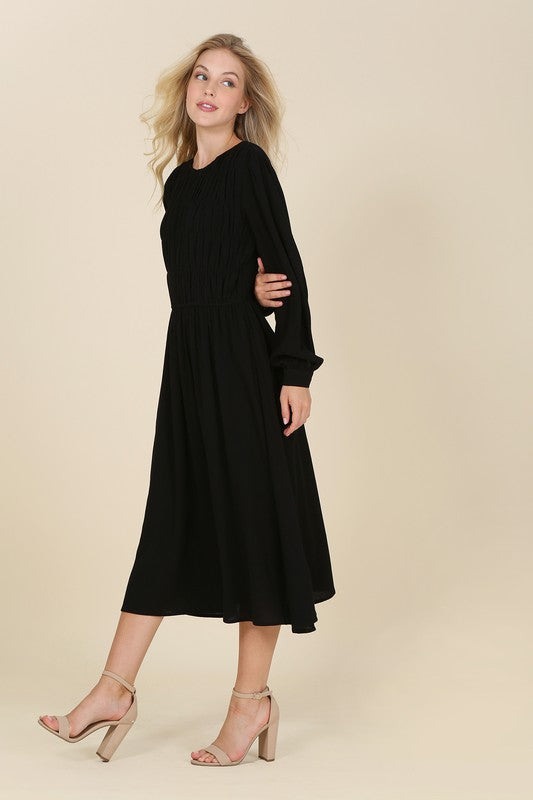 Brittney ruched midi dress